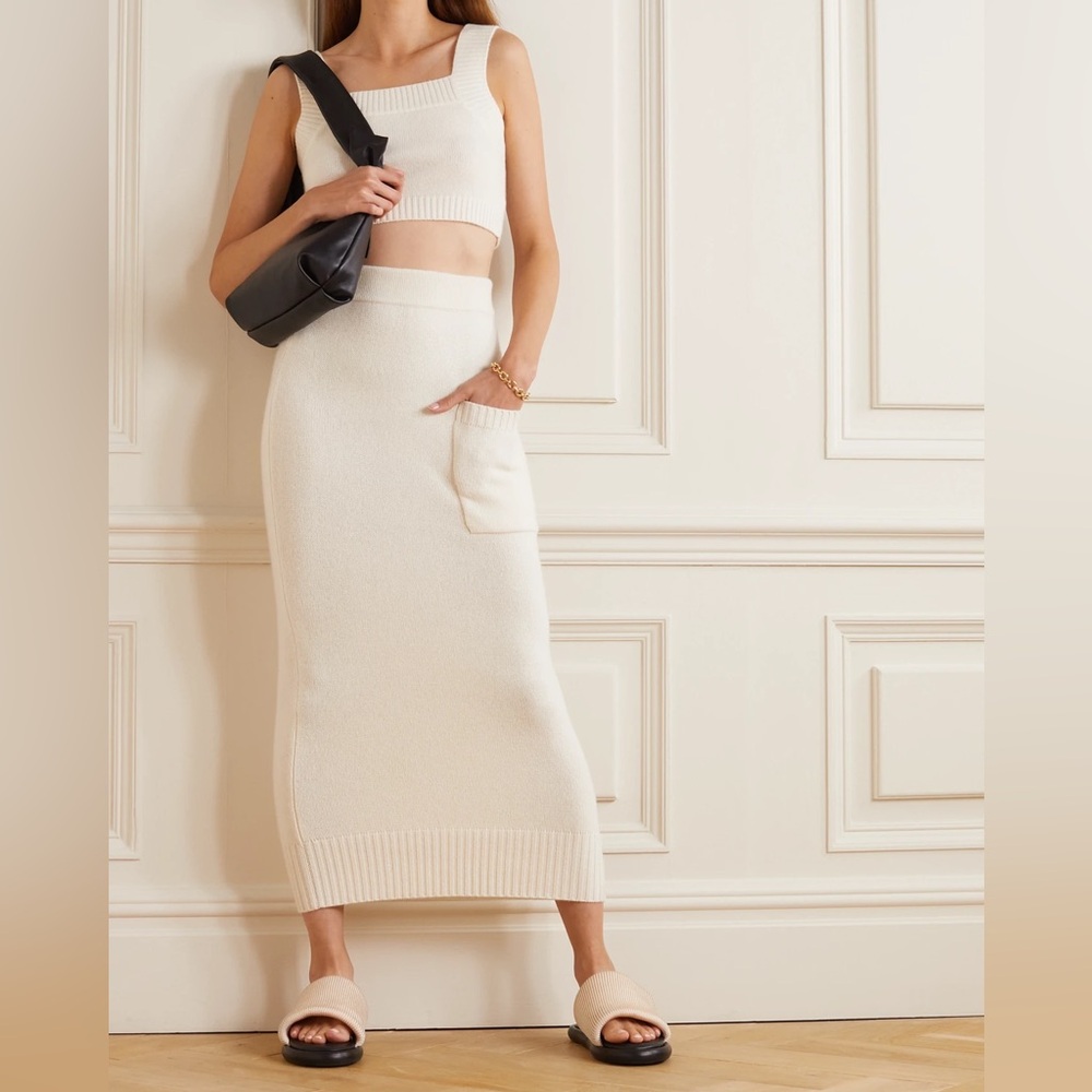 Lisa Yang ALMA cashmere cream maxi skirt size 0